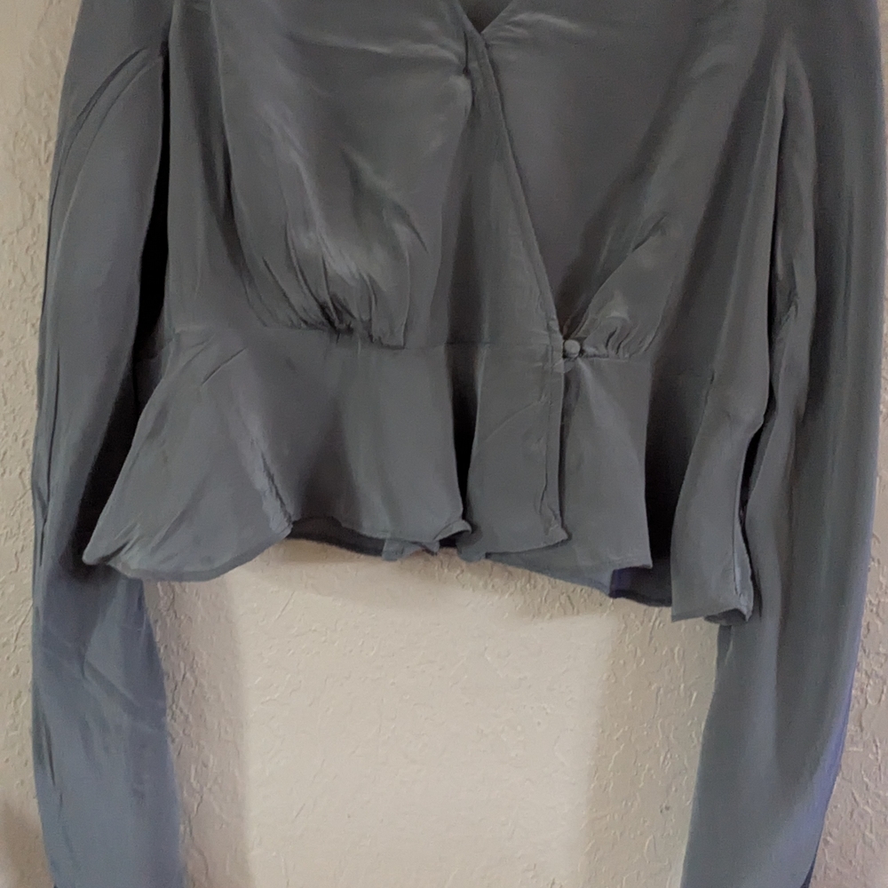 Madewell Slate Gray Green Blouse Medium